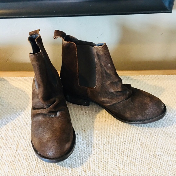 Free People brown suede ankle boots calf booties  6.5  37  boho winter - Picture 5 of 9